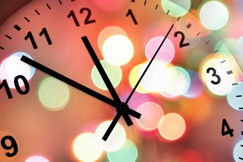 Clock face and abstract background. new year. christmas Stock Photos