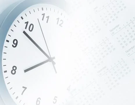 Clock face and calendar composite Stock Photos