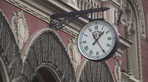 Clock Face To Bank Stock Footage 49410597