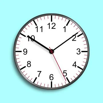 Clock face on blue 3d illustration with clipping path to remove shadow 스톡 일러스트