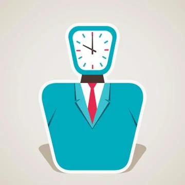 Clock face of businessman vector 스톡 일러스트
