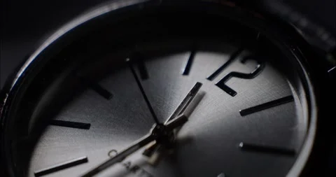 Clock face close-up. Countdown. Second hand moves on the clock. Time flies. Stock Footage 332410661