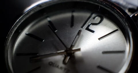 Clock face close-up. Countdown. Second hand moves on the clock. Time flies. Stock Footage 332411349