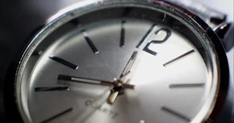 Clock face close-up. Countdown. Second hand moves on the clock. Time flies. Stock Footage 332411454