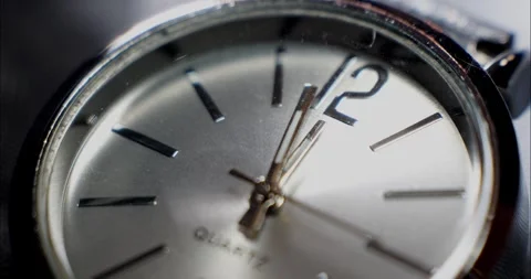 Clock face close-up. Countdown. Second hand moves on the clock. Time flies. Stock Footage 332411585