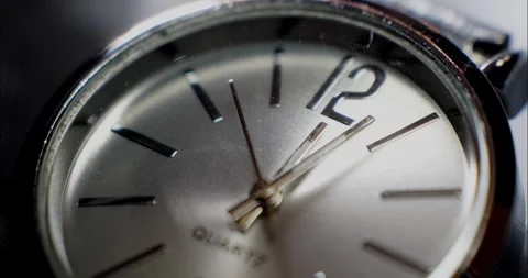 Clock face close-up. Countdown. Second hand moves on the clock. Time flies. Stock Footage 332411712