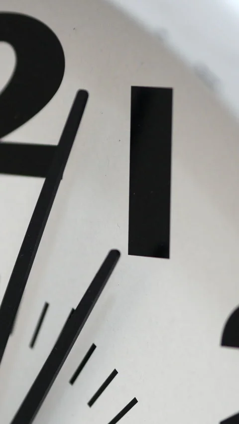 Clock Face Close With Number One And Hands. Vertical. 스톡 동영상 297862290