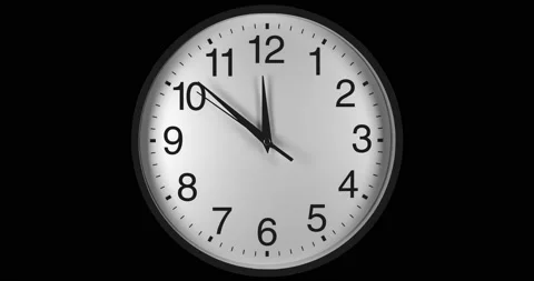 Clock Face Close Up in Time Lapse on black background. Clocks running fast Stock Footage 159631040