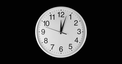 Clock Face Close Up in Time Lapse on black background. Clocks reverse running Stock Footage 160595005