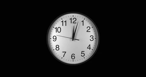 Clock Face Close Up in Time Lapse on black background. Clocks reverse running Stock Footage 160595016