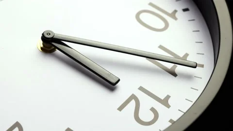 Clock face close up in timelapse. Clock running fast Stock Footage 232706048