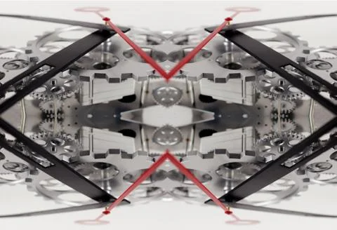 Clock face with cogs and dials Stock Illustration