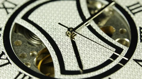 Clock Face Cogs Dials Mechanism Mechanical Watch Time Flies Rush Hour Movement Vídeos de archivo 35870837