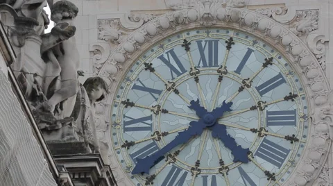 Clock Face, Gare de Lyon, Paris, France, Europe Stock Footage 44263987