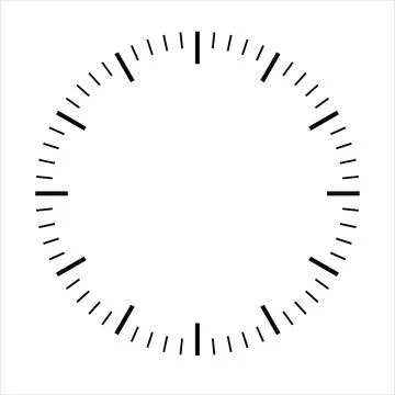 Clock face of hour and minute dashes 스톡 일러스트