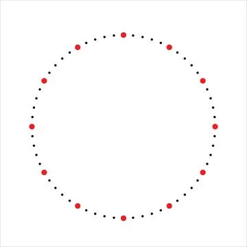 Clock face of hour and minute dots 스톡 일러스트