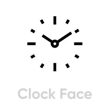 Clock Face icon. Editable Vector Outline Stock Illustration