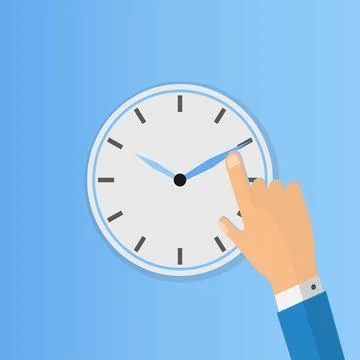 Clock face with index finger Stock Illustration