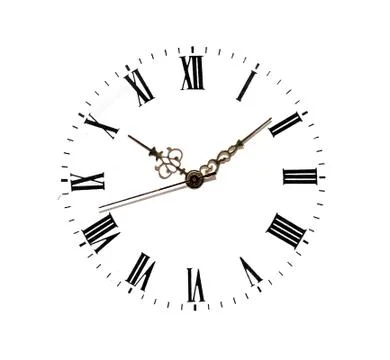 Clock face isolated on white Stock Photos