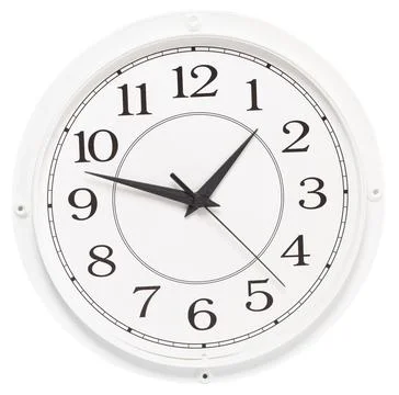 Clock face isolated on white. Stock Photos