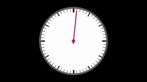 Clock face, looping minute counter, with alpha Stock Footage
