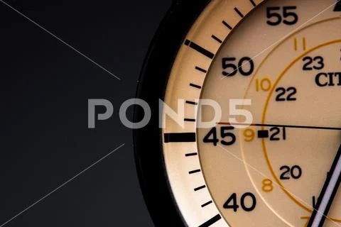 The clock face, in the middle of the dial. Modern aluminum and bronze ...