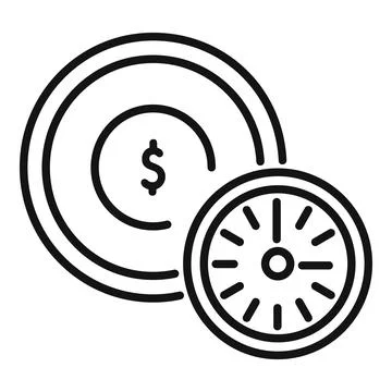 Clock face overlapping with dollar sign representing fast loan approval Stock Illustration