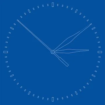 Clock face. Perspective view Stock Illustration