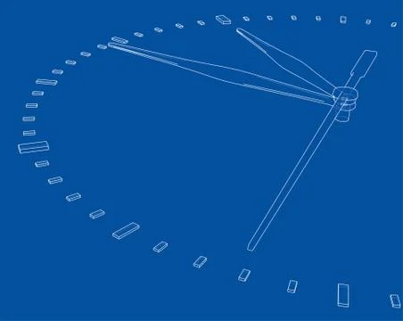 Clock face. Perspective view Stock Illustration
