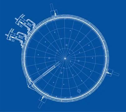 Clock face. Perspective view. Vector Stock Illustration
