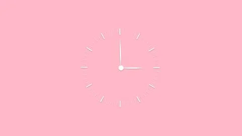 Clock face on pink background. illustration. Time management concept Illustrazione stock