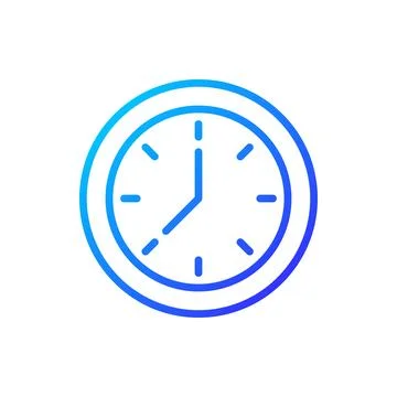 Clock face pixel perfect gradient linear vector icon Stock-Illustration