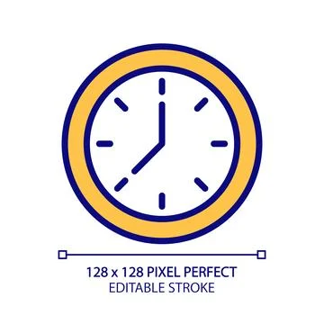 Clock face pixel perfect RGB color icon Stock-Illustration
