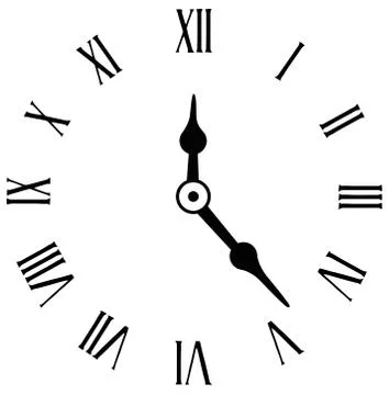 Clock face roman classic numerals circle measurement time illustration Stock Illustration