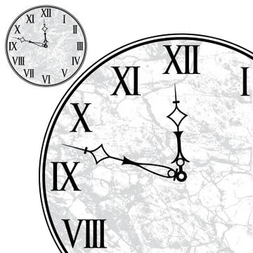 Clock face with roman numerals Illustration