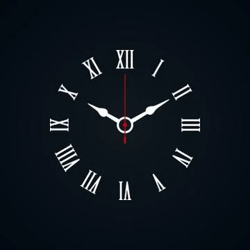 Clock face with roman numerals Stock Illustration