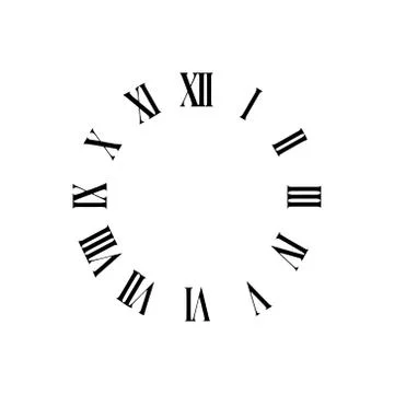 Clock face with roman numerals . Vector illustration Stock Illustration