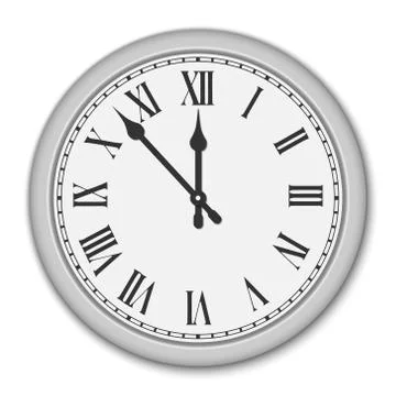 Clock face with roman numerals . Vector illustration Illustration