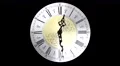 Clock face running forward at speed ornate grandfather time travel 4K 4k or 4k+ Resolution