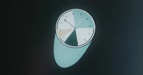 Clock face with segments of different shades Stock Footage 314853540