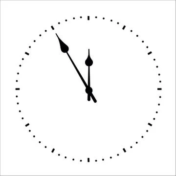 Clock face with shadow on white background. Vector illustration Stock Illustration