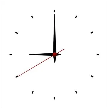 Clock face with shadow on white background. Vector illustration 스톡 일러스트