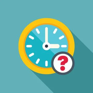 Clock face showing time passing with question mark asking what time is it イラスト素材