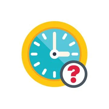 Clock face showing time passing with question mark asking what time is it イラスト素材