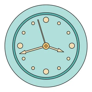 Clock face showing time passing in flat design 스톡 일러스트