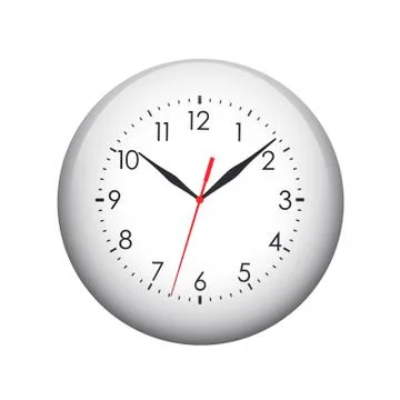 Clock face. Spherical glossy button Stock Illustration