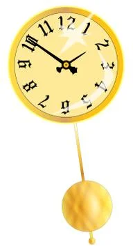 Clock Face With Swinging Pendulum Stock Illustration