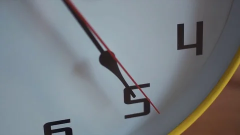 Clock face with ticking second hand. Close up shot Stock Footage 80814717