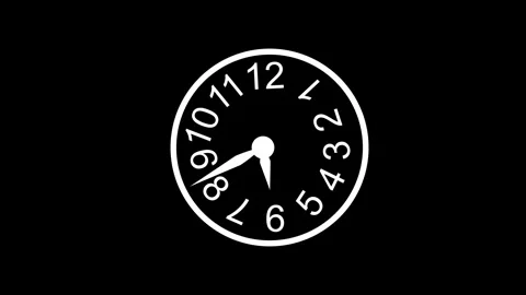Clock face with tilted numbers and hands showing the passing of time concep.. Stock Footage 336886124