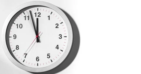 Clock face time lapse on white background with copy space Stock Footage 153002139